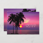 PixDezines uAwg Hawaiian Sunset Beach Scence RSVP Karte (Vorne/Hinten)
