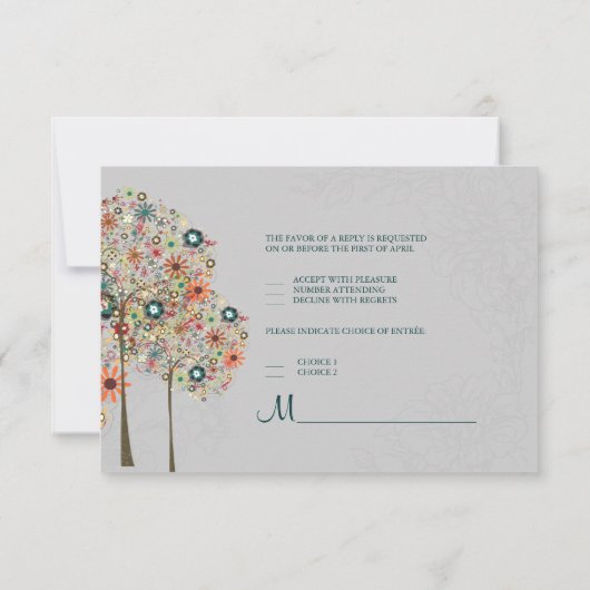 PixDezines uAwg Herbstblüte/DIY-Farbe RSVP Karte (Rückseite)