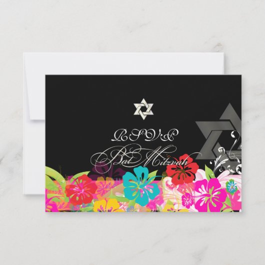 PixDezines uAwg Hibiskus/Bat Mitzvah Einladung (Vorderseite)