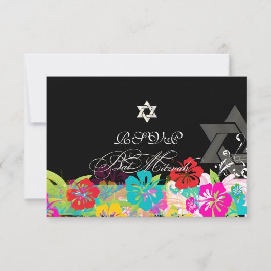 PixDezines uAwg Hibiskus/Bat Mitzvah Einladung (Vorderseite)