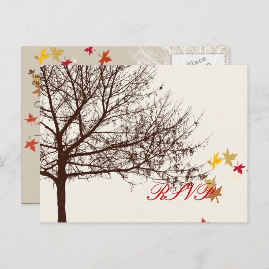 PixDezines-UAWG-Hochzeit im Herbst Einladungspostkarte (Vorne/Hinten)