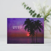 PixDezines uAwg hula Sonnenuntergang RSVP Karte (Stehend Vorderseite)