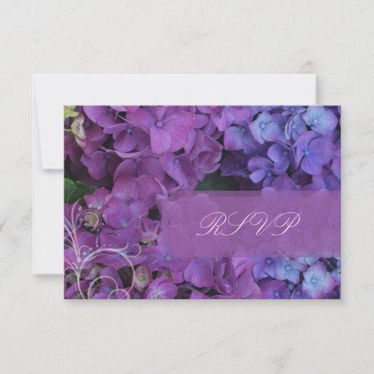 PixDezines UAWG Hydrangea, blau RSVP Karte (Vorderseite)