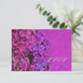 PixDezines UAWG Hydrangea, Magenta RSVP Karte (Stehend Vorderseite)