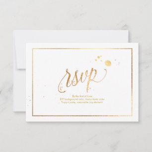 PixDezines UAWG Imitate Gold Veins Marmorkonfetti RSVP Karte