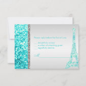 PixDezines uAwg Imitats Glitzer eiffel/16 . Geburt RSVP Karte (Rückseite)