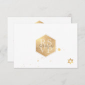 PixDezines UAWG Imitats Gold Honeycomb Bar Mitzvah RSVP Karte (Vorne/Hinten)
