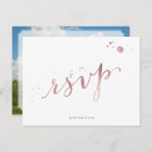 PixDezines UAWG/IMITATS ROSE GOLD FOIL/SCRIPT SCHR Einladungspostkarte (Vorne/Hinten)