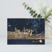 PixDezines UAWG Jerusalem Wall Bar Mitzvah ✡ RSVP Karte (Stehend Vorderseite)