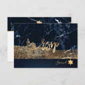 PixDezines UAWG Jerusalem Wall Bar Mitzvah ✡ RSVP Karte (Vorne/Hinten)