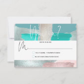 PixDezines UAWG-Koralle, Farbblock RSVP Karte (Vorderseite)