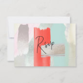 PixDezines UAWG Living Coral Seafoam Mist RSVP Karte (Rückseite)