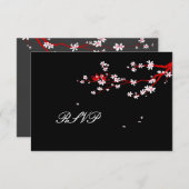 PixDezines uAwg Love Birds+Red Cherry RSVP Karte (Vorne/Hinten)