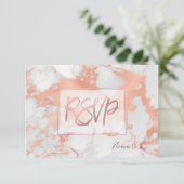 PixDezines UAWG Marble Rose Gold Bat Mitzvah ✡ RSVP Karte (Stehend Vorderseite)