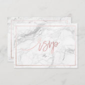 PixDezines UAWG-Marmor/Rosa RSVP Karte (Vorne/Hinten)