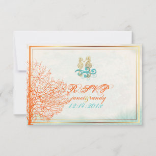 PixDezines uAwg maui Korallen+Seepferd, Party am S RSVP Karte