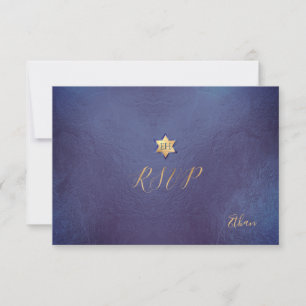 PixDezines UAWG Minimalist Dusty Blue Mitzvah ✡ RSVP Karte
