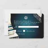 PixDezines UAWG Mitzvah/aquamarine Hintergrundfarb RSVP Karte (Rückseite)