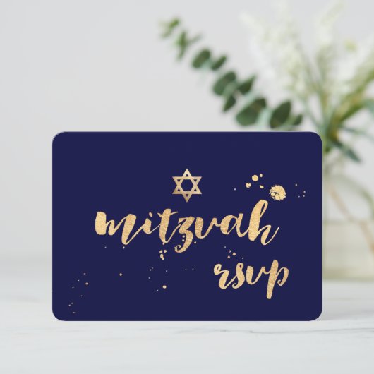 PixDezines uAwg mitzvah/blendend/DIY-Farbe RSVP Karte (Stehend Vorderseite)