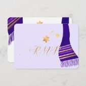 PixDezines uAwg mitzvah/Lila Tallit RSVP Karte (Vorne/Hinten)