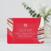 PixDezines UAWG MITZVAH/RED TALLIT/DIY Hintergrund RSVP Karte (Stehend Vorderseite)