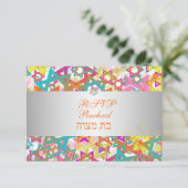 PixDezines uAwg Mod stars/Bar mitzvah RSVP Karte (Stehend Vorderseite)