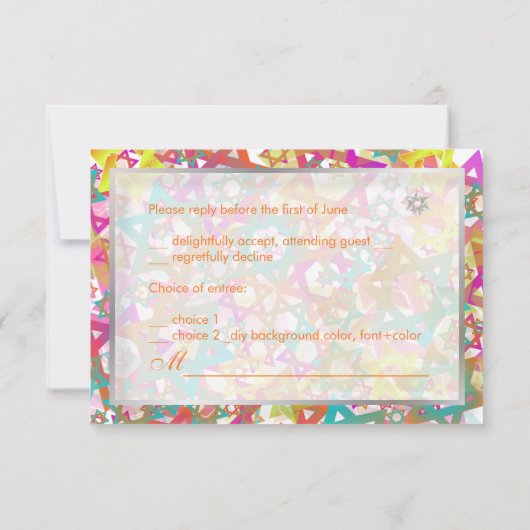 PixDezines uAwg Mod stars/Bar mitzvah RSVP Karte (Rückseite)