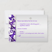 PixDezines uAwg Mod stars/Bar mitzvah/violett RSVP Karte (Rückseite)