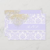 PixDezines uAwg moiré Damask+Khandelier/lila RSVP Karte (Vorne/Hinten)