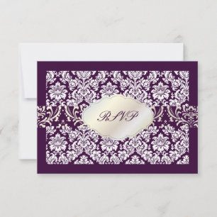 PixDezines uAwg moiré-Damast+Kronier/DIY-Farbe RSVP Karte