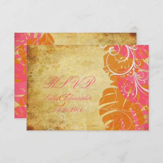 PixDezines uAwg Monstera|Tropical Foliage+Wirbel RSVP Karte (Vorne/Hinten)