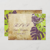 PixDezines uAwg Monstera, tropische Blätter+Wirbel RSVP Karte (Vorne/Hinten)