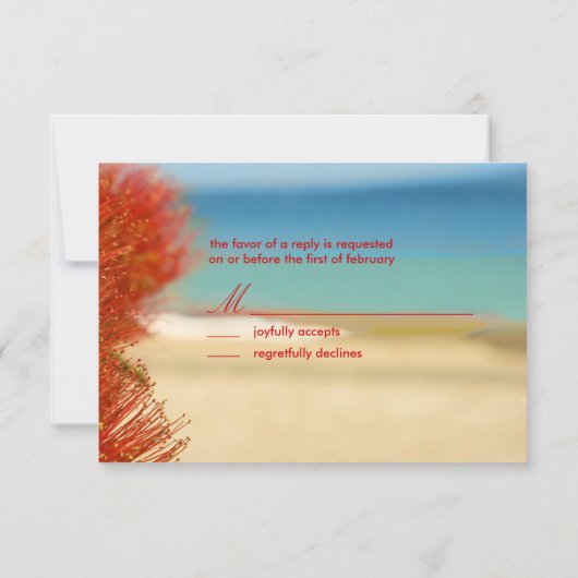 PixDezines UAWG Ohia+Beach RSVP Karte (Rückseite)