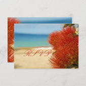 PixDezines UAWG Ohia+Beach RSVP Karte (Vorne/Hinten)