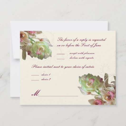 PixDezines UAWG Orchid + Ornamental Geblüht RSVP Karte (Rückseite)