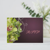 PixDezines UAWG Orchid + Ornamental Geblüht RSVP Karte (Stehend Vorderseite)