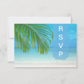 PixDezines uAwg Palm fronds/Strand RSVP Karte (Vorderseite)