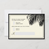 PixDezines uAwg Palm fronds/strand/schwarz+beige RSVP Karte (Rückseite)