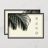 PixDezines uAwg Palm fronds/strand/schwarz+beige RSVP Karte (Vorne/Hinten)
