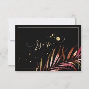 PixDezines UAWG, Palmfronten Imitate Gold RSVP Karte