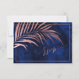 PixDezines UAWG, Palmfronten | Imitate Rose Gold RSVP Karte