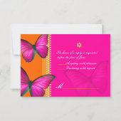 PixDezines uAwg/Papillon/Fuschia, Bat Mitzvah RSVP Karte (Rückseite)