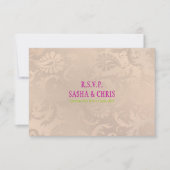 PixDezines uAwg pavo Damask/rosa Champagner RSVP Karte (Vorderseite)