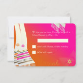 PixDezines UAWG Pink/Orange B'not mitzvah RSVP Karte (Rückseite)
