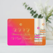 PixDezines UAWG Pink/Orange B'not mitzvah RSVP Karte (Stehend Vorderseite)