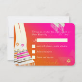 PixDezines UAWG Pink/Orange B'not mitzvah RSVP Karte (Rückseite)