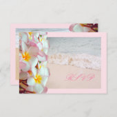 PixDezines UAWG PINK PLUMERIA/BEACH/DIY trim RSVP Karte (Vorne/Hinten)