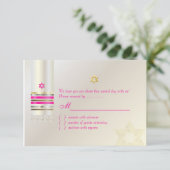 PixDezines UAWG Pink Tallit Bat Mitzvah RSVP Karte (Stehend Vorderseite)