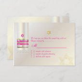 PixDezines UAWG Pink Tallit Bat Mitzvah RSVP Karte (Vorne/Hinten)