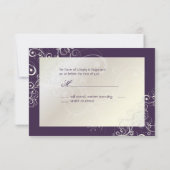 PixDezines uAwg plum+Perl-Wirbel RSVP Karte (Rückseite)